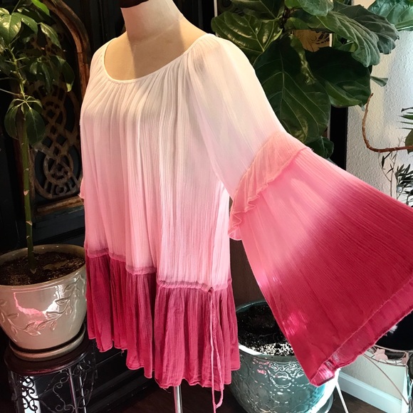 Cleobell boho ombré oversized bell sleeve tunic - Picture 4 of 8